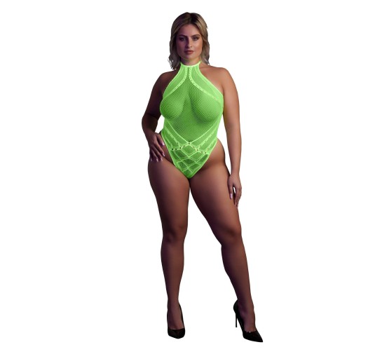 Body with Halter Neck - Neon Green - XL/XXXXL